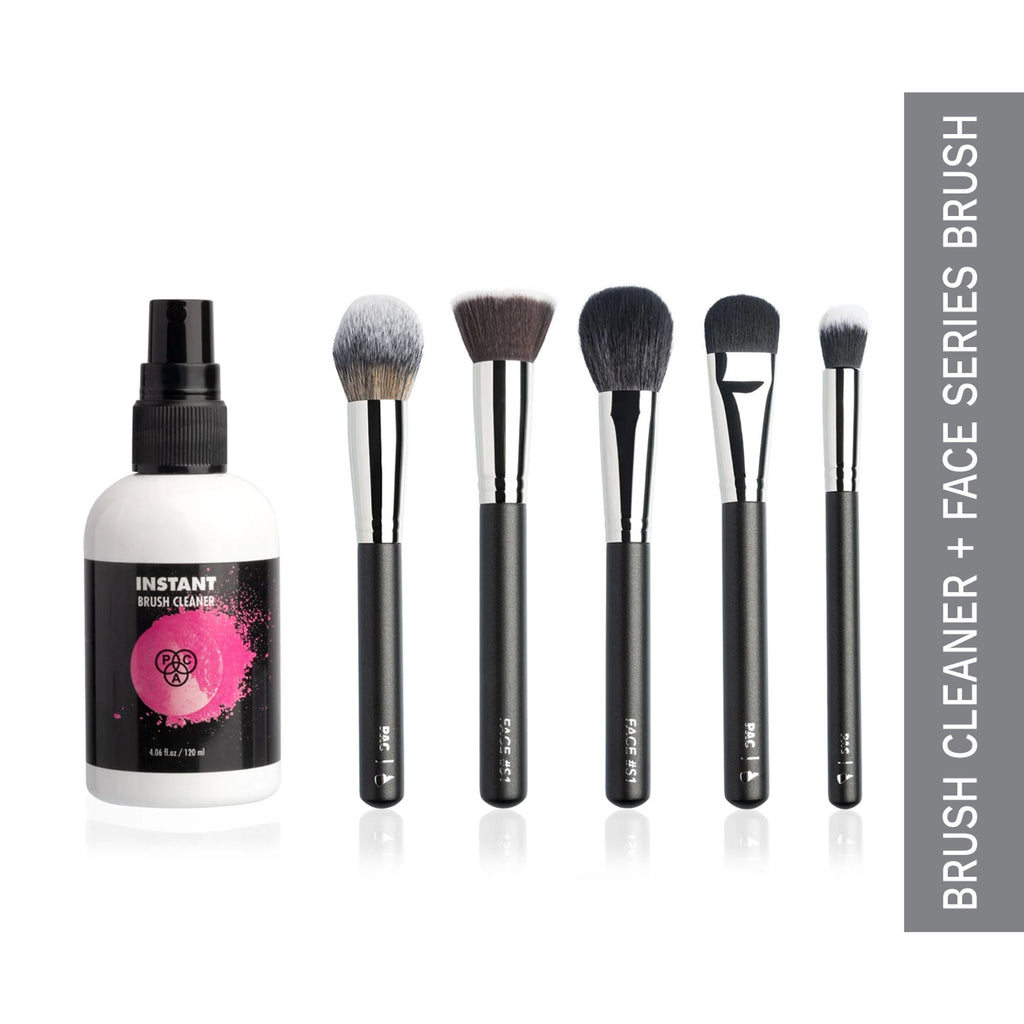 PAC Studio Face Series Brush Set (5 Brushes) with Cleaner Combo