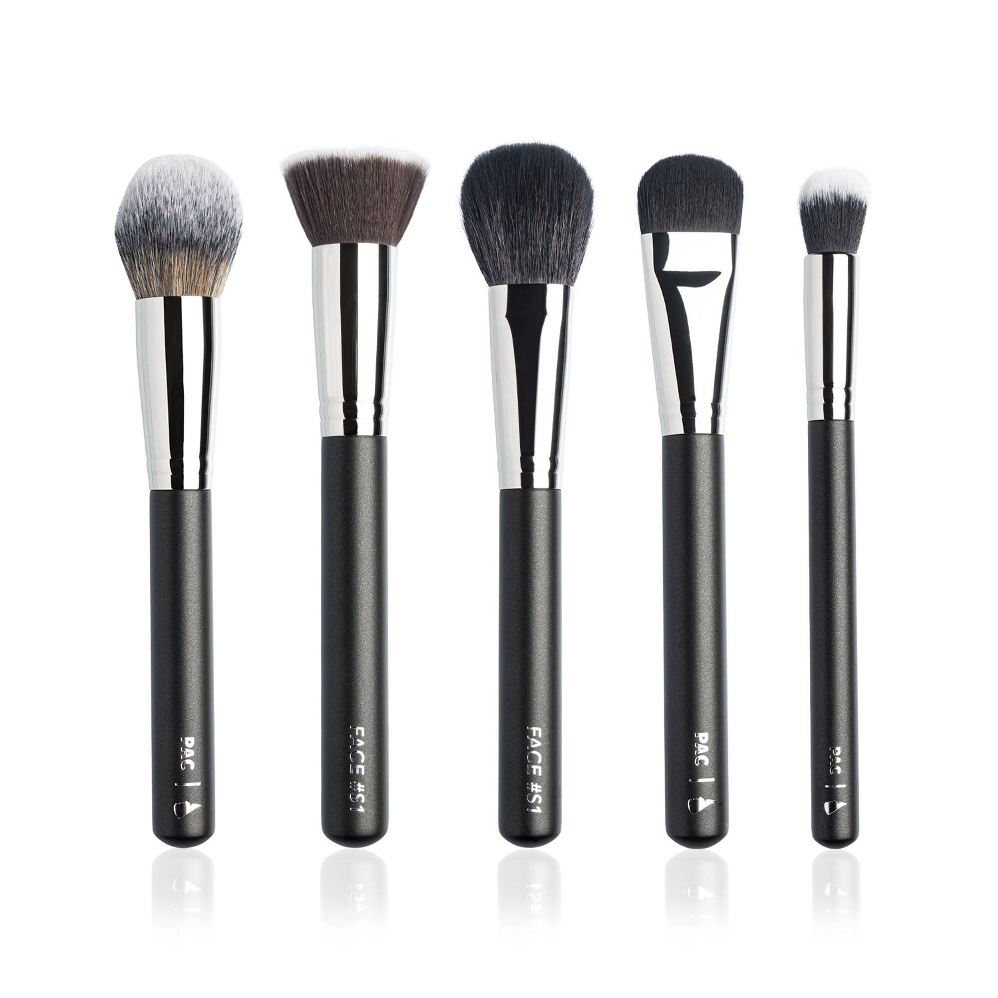 PAC Studio Face Series Brush Set (5 Brushes) with Cleaner Combo