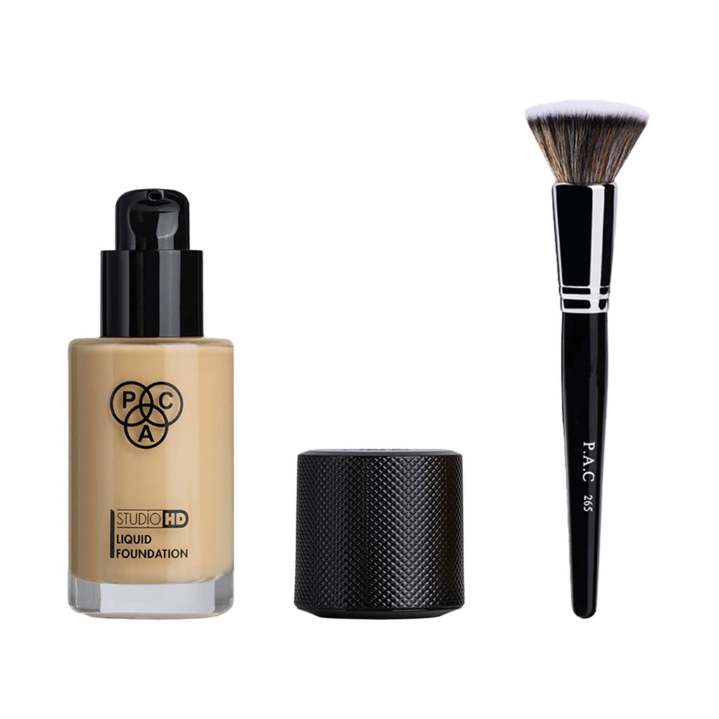 PAC Studio HD Liquid Foundation - 1.9 with Blending Foundation Brush
