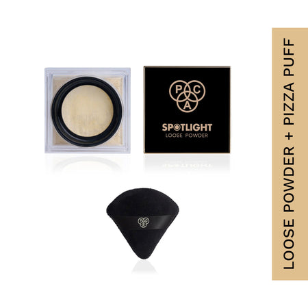 PAC Studio Spotlight Loose Powder with Pizza Puffa Black (Small)