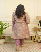 Vaasva Women Green Tissue Shimmer Kurta With Silk Pant & Dupatta - Distacart