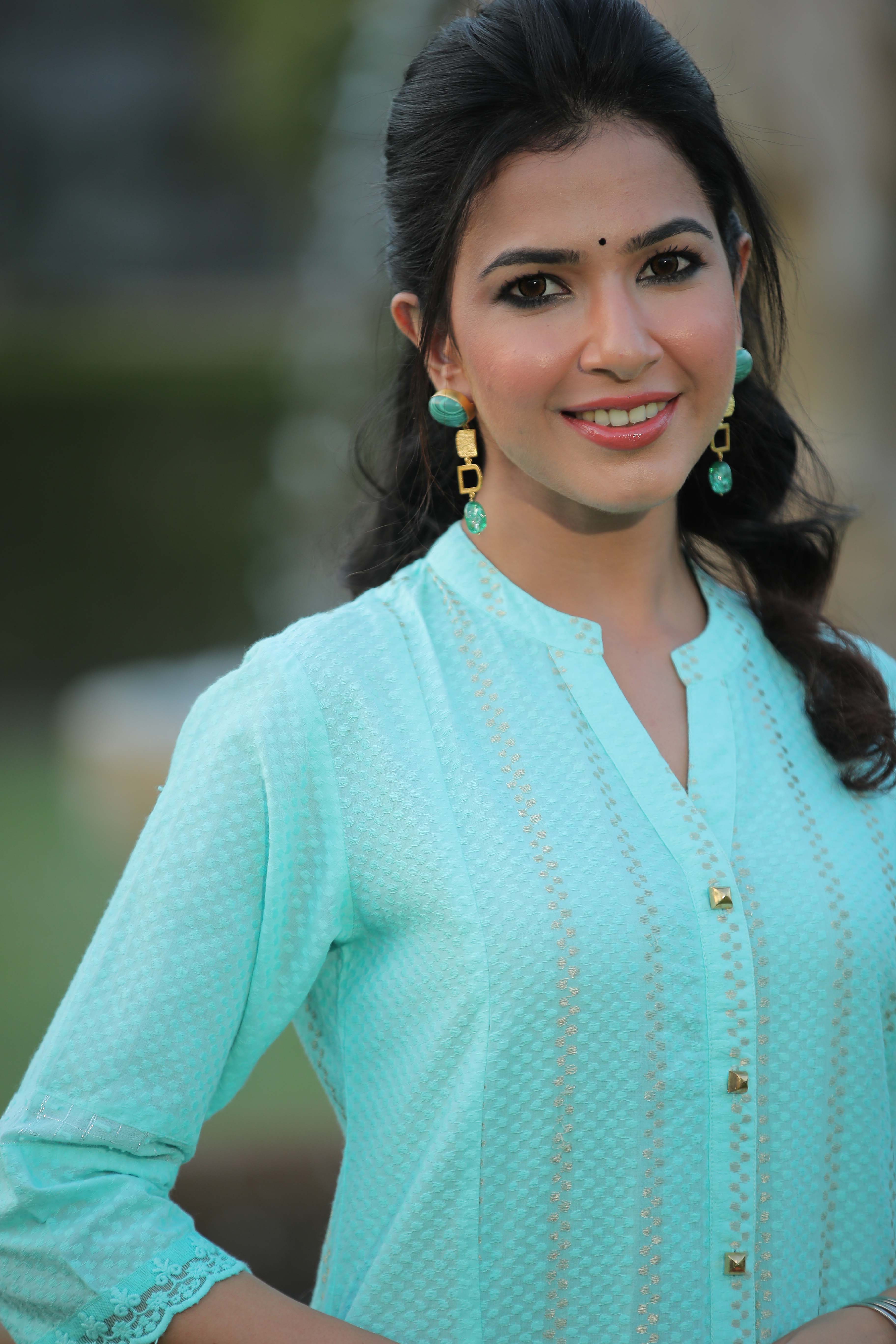 Juniper Women Aqua Cotton Dobby Printed A-Line Kurta - Distacart