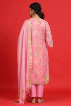 Juniper Women's Pink Georgette Printed A-Line Kurta Sets - Distacart