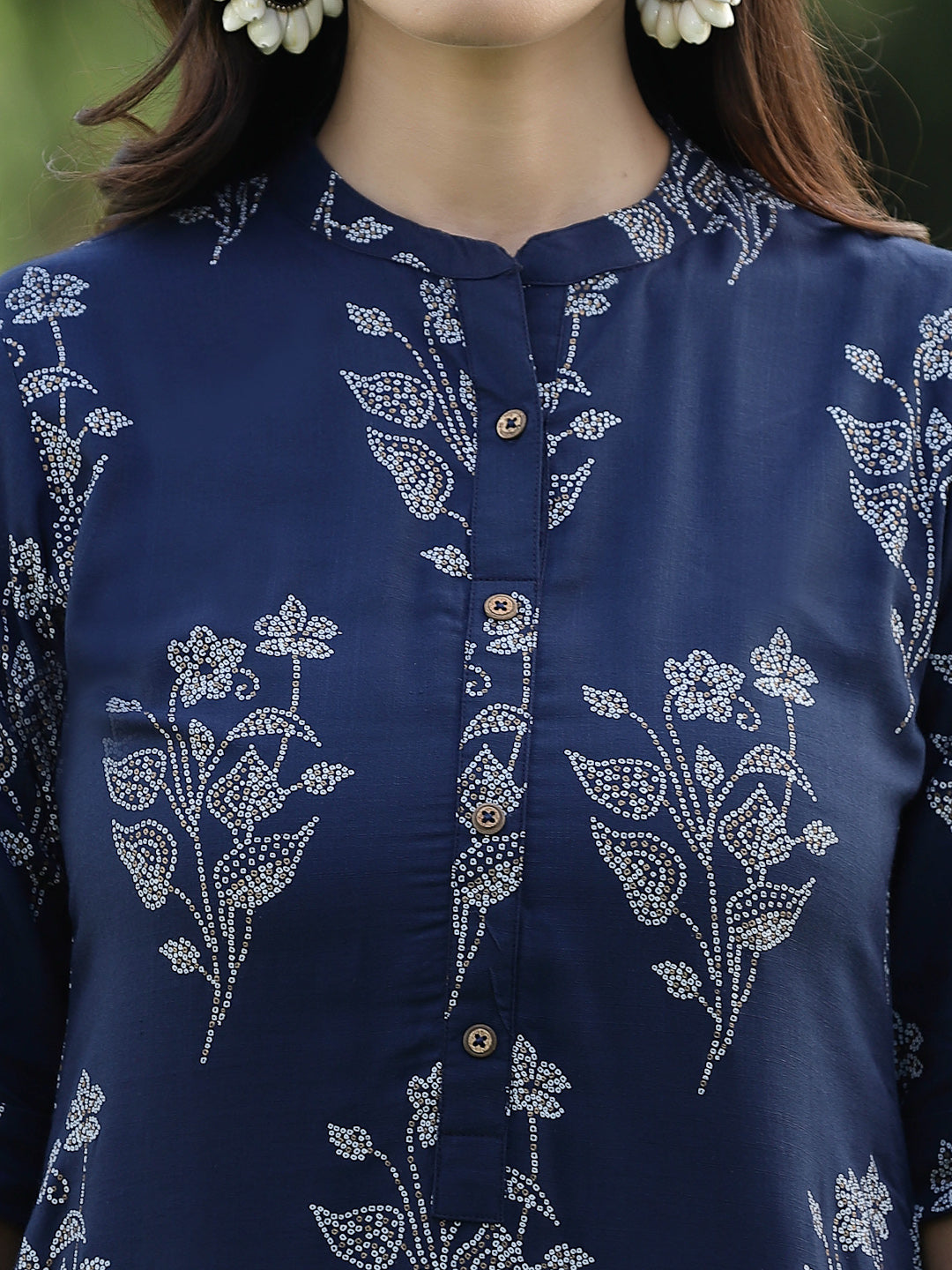 Juniper Womens Indigo Rayon Slub Printed Straight Kurta - Distacart