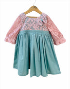 ArthLife Green And Pink Net Dress