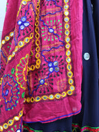 Myra Navy Blue Viscose Rayon and Cotton Embroidered with Print Designer Lehenga