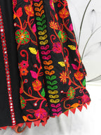 Myra Black Viscose Rayon and Cotton Embroidered with Print Designer Lehenga