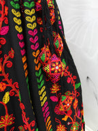 Myra Black Viscose Rayon and Cotton Embroidered with Print Designer Lehenga