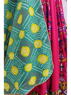 Myra Deep Pink Viscose Rayon and Cotton Embroidered with Print Designer Lehenga