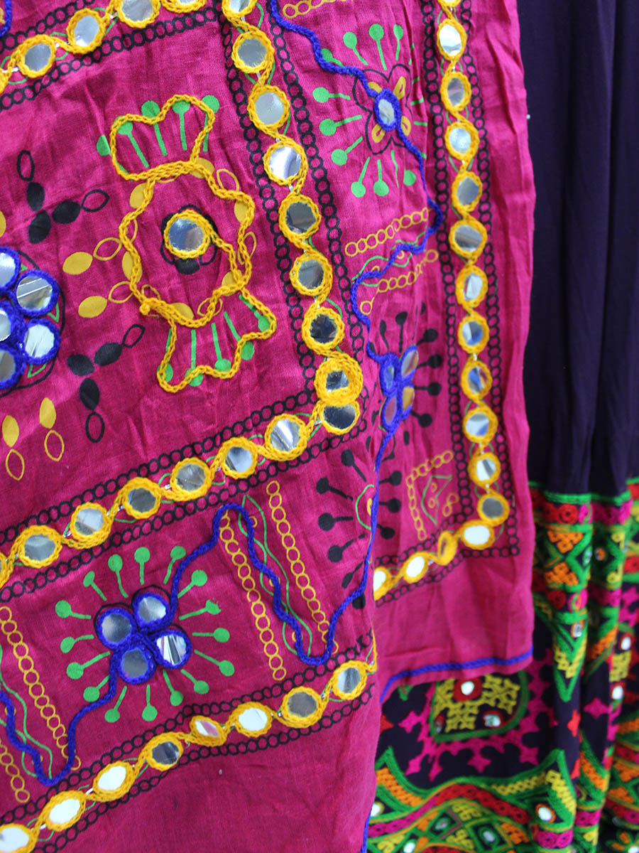 Myra Purple Viscose Rayon and Cotton Embroidered with Print Designer Lehenga