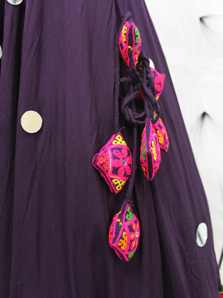 Myra Purple Viscose Rayon and Cotton Embroidered with Print Designer Lehenga