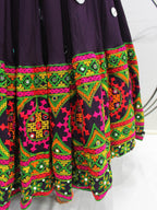 Myra Purple Viscose Rayon and Cotton Embroidered with Print Designer Lehenga