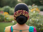 Gold & Maroon Bridal Hair Gajra - Distacart