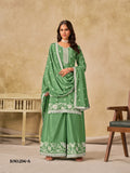 Anaita Green Heavy Chinon Palazzo Suit With Embroidery Work - Distacart