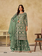 Anaita Green Heavy Net Suit With Embroidery Work - Distacart