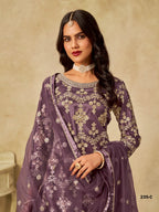 Anaita Purple Heavy Net Suit With Embroidery Work - Distacart