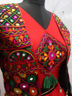 Myra Red Viscose Rayon Embroidered Designer Navratri Special Lehenga