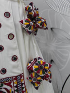 Myra White Koti Style Viscose Rayon Embroidered Designer Navratri Special Lehenga