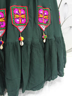 Myra Green Koti Style Viscose Rayon Embroidered Designer Navratri Special Lehenga