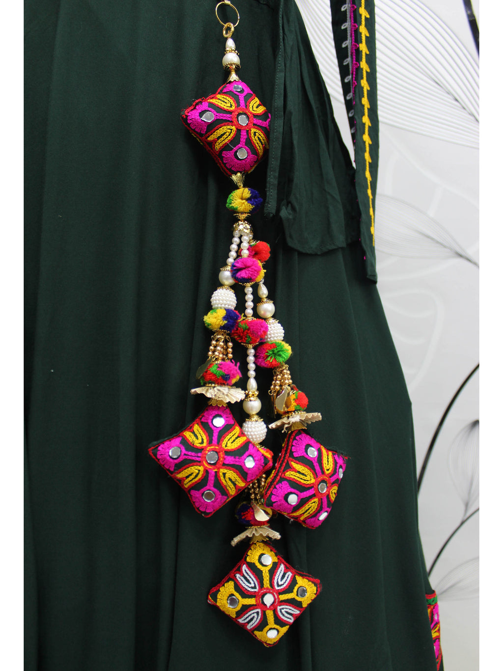 Myra Green Koti Style Viscose Rayon Embroidered Designer Navratri Special Lehenga