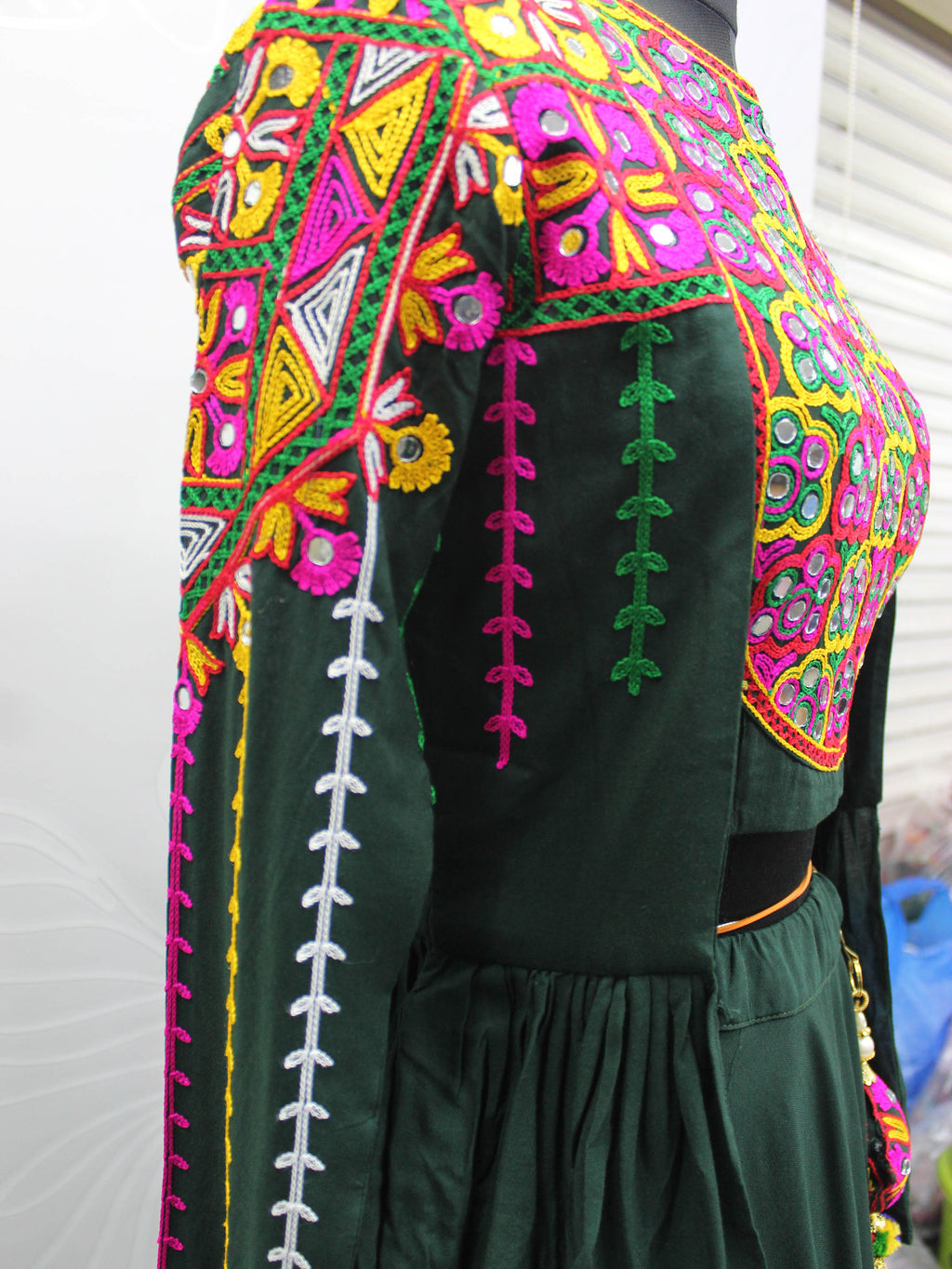 Myra Green Koti Style Viscose Rayon Embroidered Designer Navratri Special Lehenga