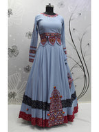 Myra Sky Viscose Rayon Embroidered Designer Navratri Special Lehenga