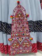 Myra Sky Viscose Rayon Embroidered Designer Navratri Special Lehenga