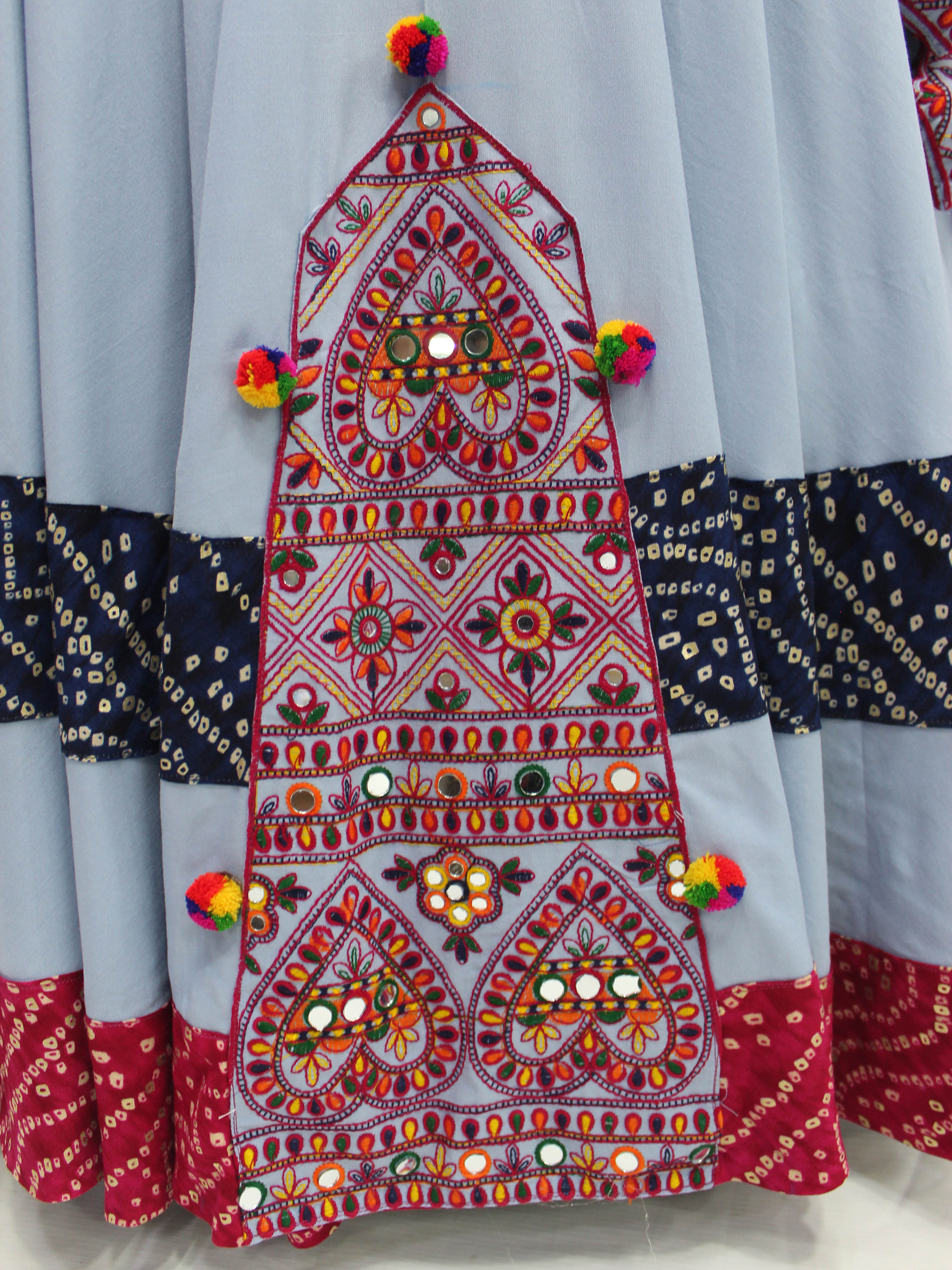 Myra Sky Viscose Rayon Embroidered Designer Navratri Special Lehenga