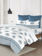 MYTRIDENT Road To Jaipur Purple Printed Cotton 210 TC King Bedsheet with 2 Pillow Covers