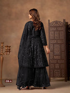 Anaita Black Net Sharara Suit With Heavy Sequin Work - Distacart