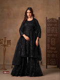 Anaita Black Net Sharara Suit With Heavy Sequin Work - Distacart