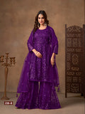 Anaita Violet Net Sharara Suit With Heavy Sequin Work - Distacart