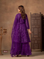 Anaita Violet Net Sharara Suit With Heavy Sequin Work - Distacart
