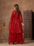Anaita Red Net Sharara Suit With Heavy Sequin Work - Distacart