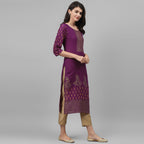 Maai Rayon Hand Printed Kurta Purple - Distacart