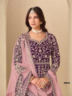 Anaita Purple Velvet Anarkali Suits With Heavy Embroidery Work - Distacart