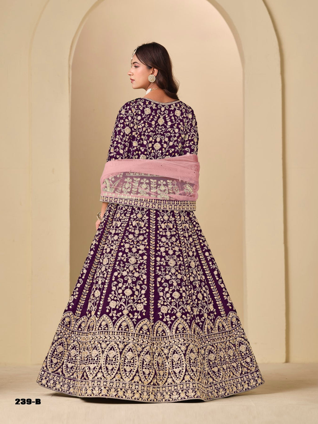 Anaita Purple Velvet Anarkali Suits With Heavy Embroidery Work - Distacart