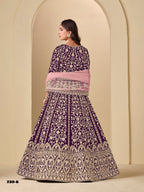 Anaita Purple Velvet Anarkali Suits With Heavy Embroidery Work - Distacart