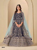 Anaita Navy Velvet Anarkali Suits With Heavy Embroidery Work - Distacart