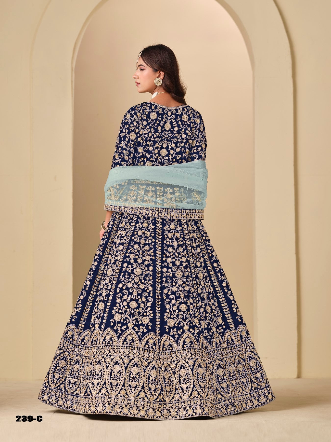 Anaita Navy Velvet Anarkali Suits With Heavy Embroidery Work - Distacart