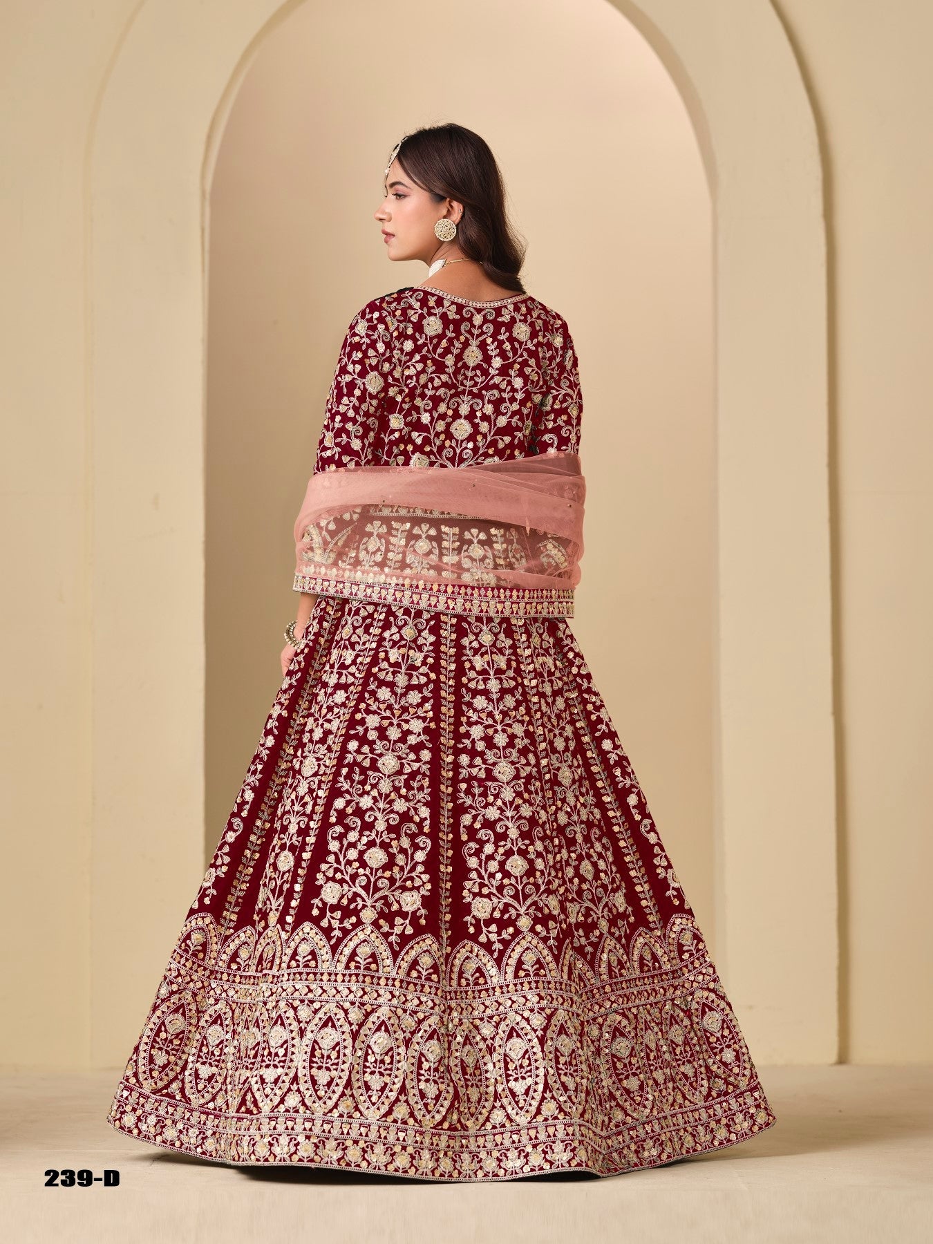 Anaita Red Velvet Anarkali Suits With Heavy Embroidery Work - Distacart