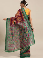 Saree Mall Magenta & Green Printed Bhagalpuri Saree - Distacart