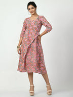 Myshka Women's Multi Floral Printed A-Line Dress - Distacart