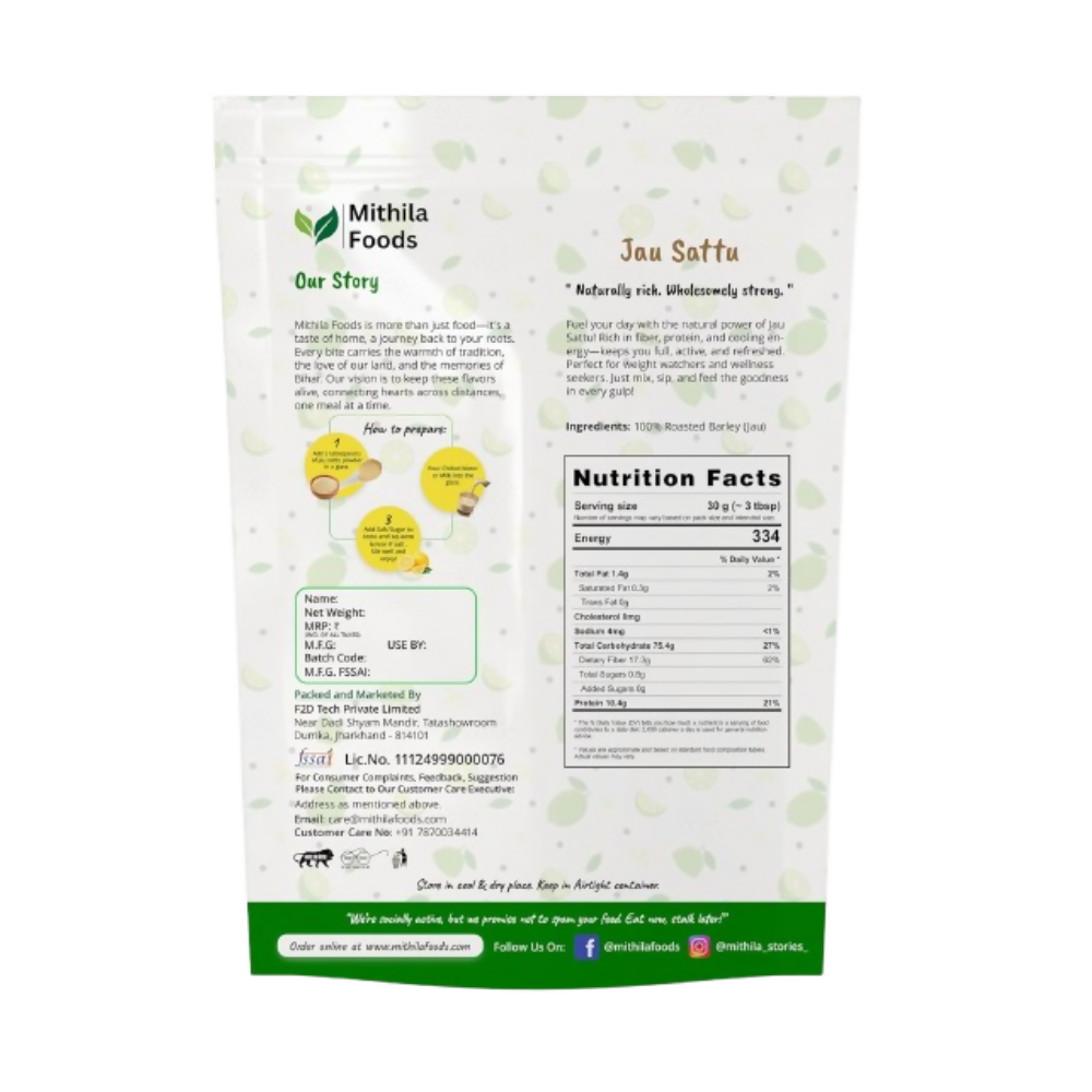 Mithila Foods Jau Sattu High-Fiber Barley Sattu
