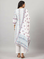 Juniper Women's Off-White Cambric Printed Stright Kurta Sets - Distacart