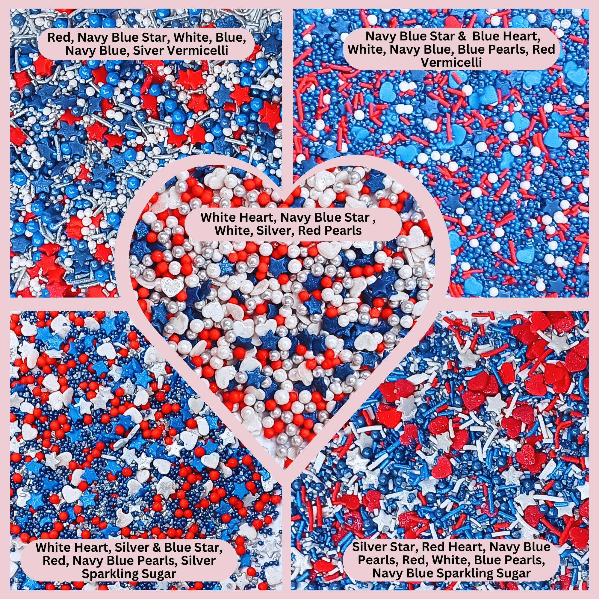 confect edible patriotic sprinkles edible sprinkles for cake cupcake decorations heros triumph sprinkle pack of 5 j4 05