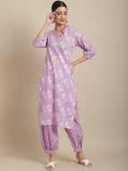 Sangria Women Floral Printed Pure Cotton Kurta with Salwar