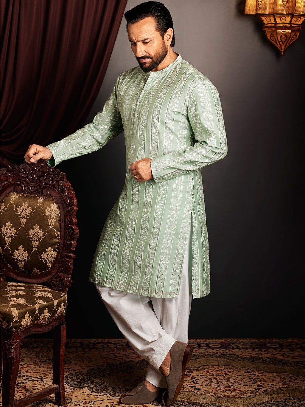 House of Pataudi Ethnic Motifs Printed Straight Jashn Kurta