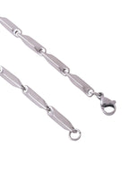 NVR Men Rhodium-Plated Stainless Steel Bohemian Chain