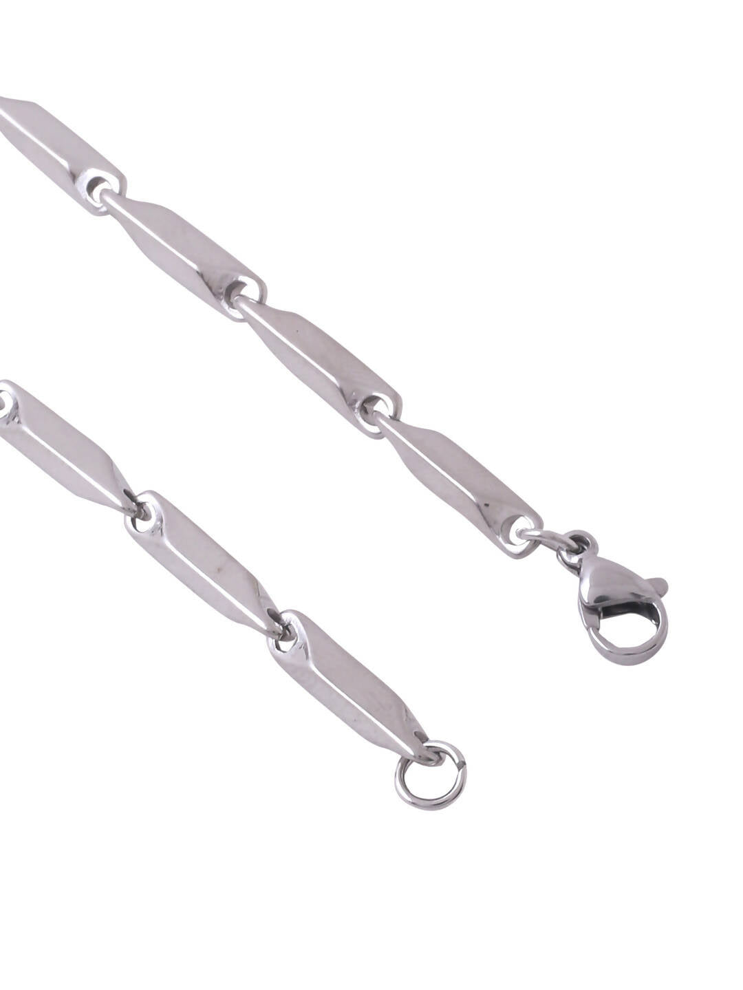 NVR Men Rhodium-Plated Stainless Steel Bohemian Chain